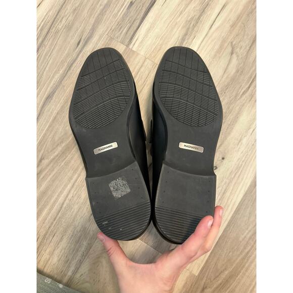Magnanni Bit Black Leather Loafers Size 11 US Naza Bit Dress Shoes Silver Bit main image 4